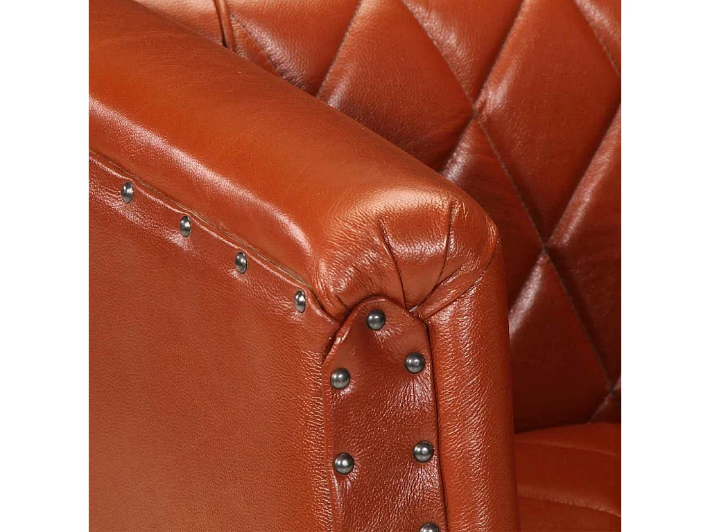 Chaise cabriolet marron Cuir véritable de chèvre