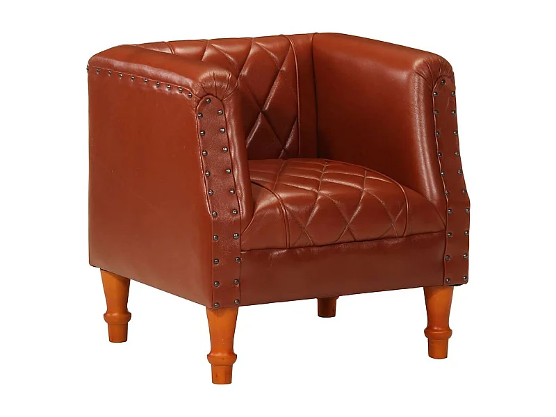 Chaise cabriolet marron Cuir véritable de chèvre