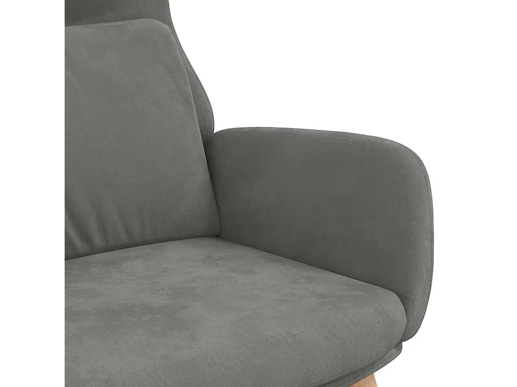 Chaise de relaxation Gris foncé Velours