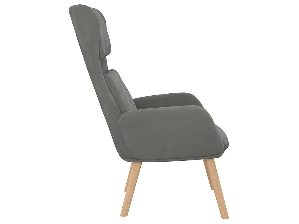 Chaise de relaxation Gris foncé Velours