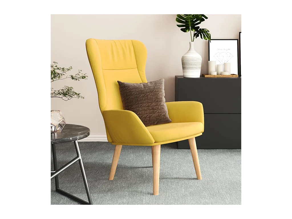 Chaise de relaxation Jaune moutarde Tissu