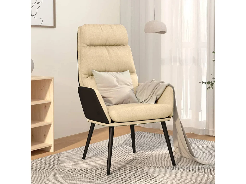 Cadeira de descanso tecido cor creme