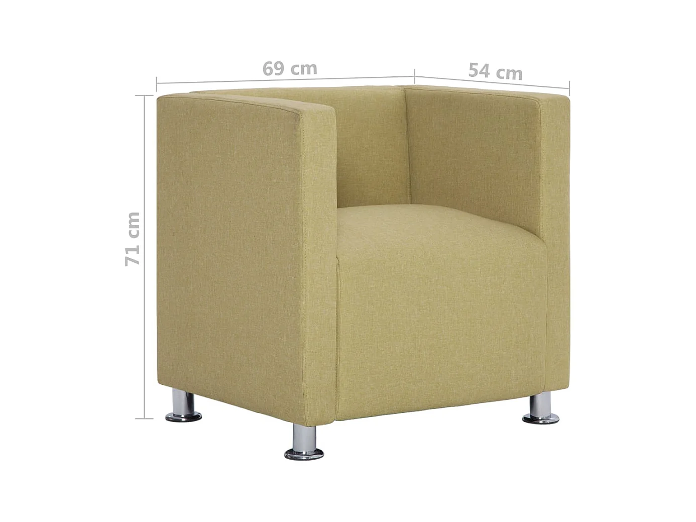 Fauteuil cube Vert Tissu