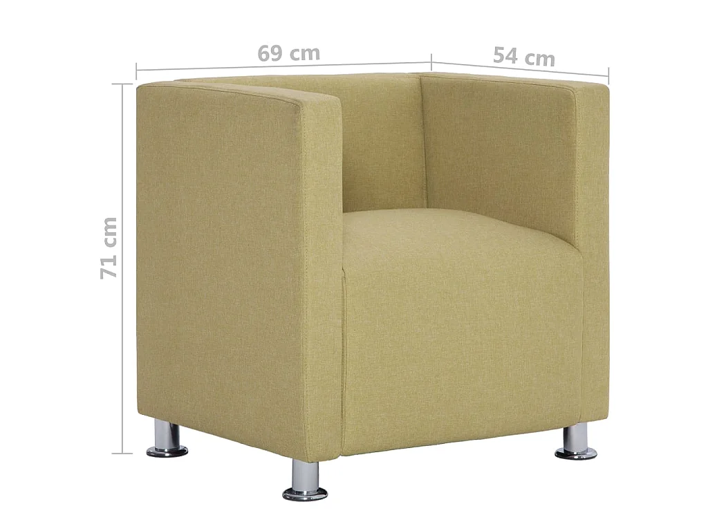 Fauteuil cube Vert Tissu