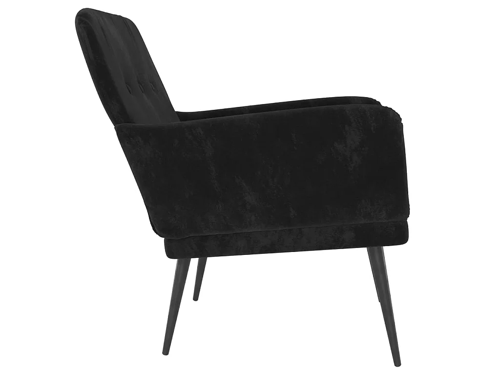 Fauteuil Noir 62x79x79 cm Velours