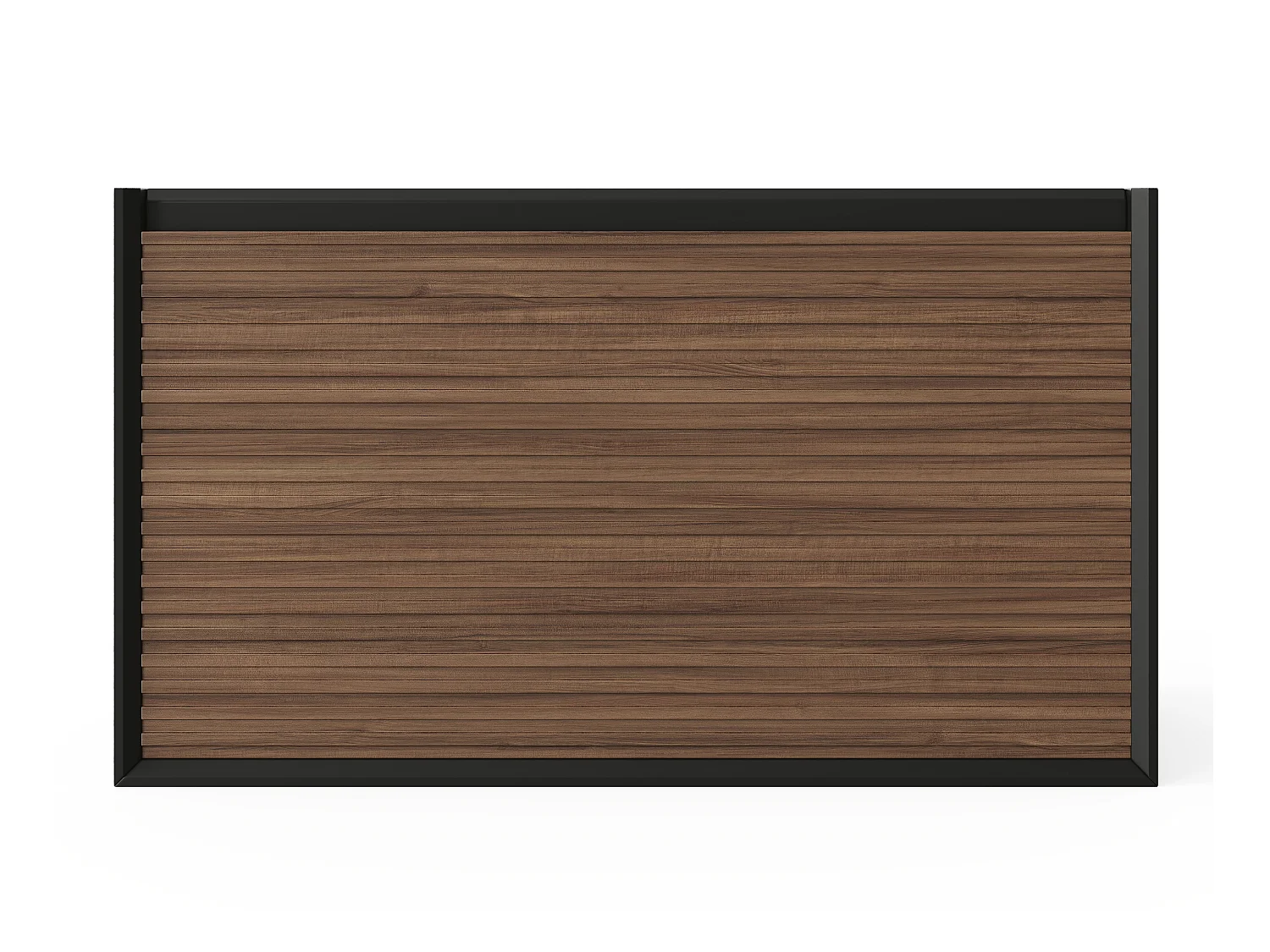 Mueble de baño flotante - Color natural oscuro y negro - 80 cm - BANIVA