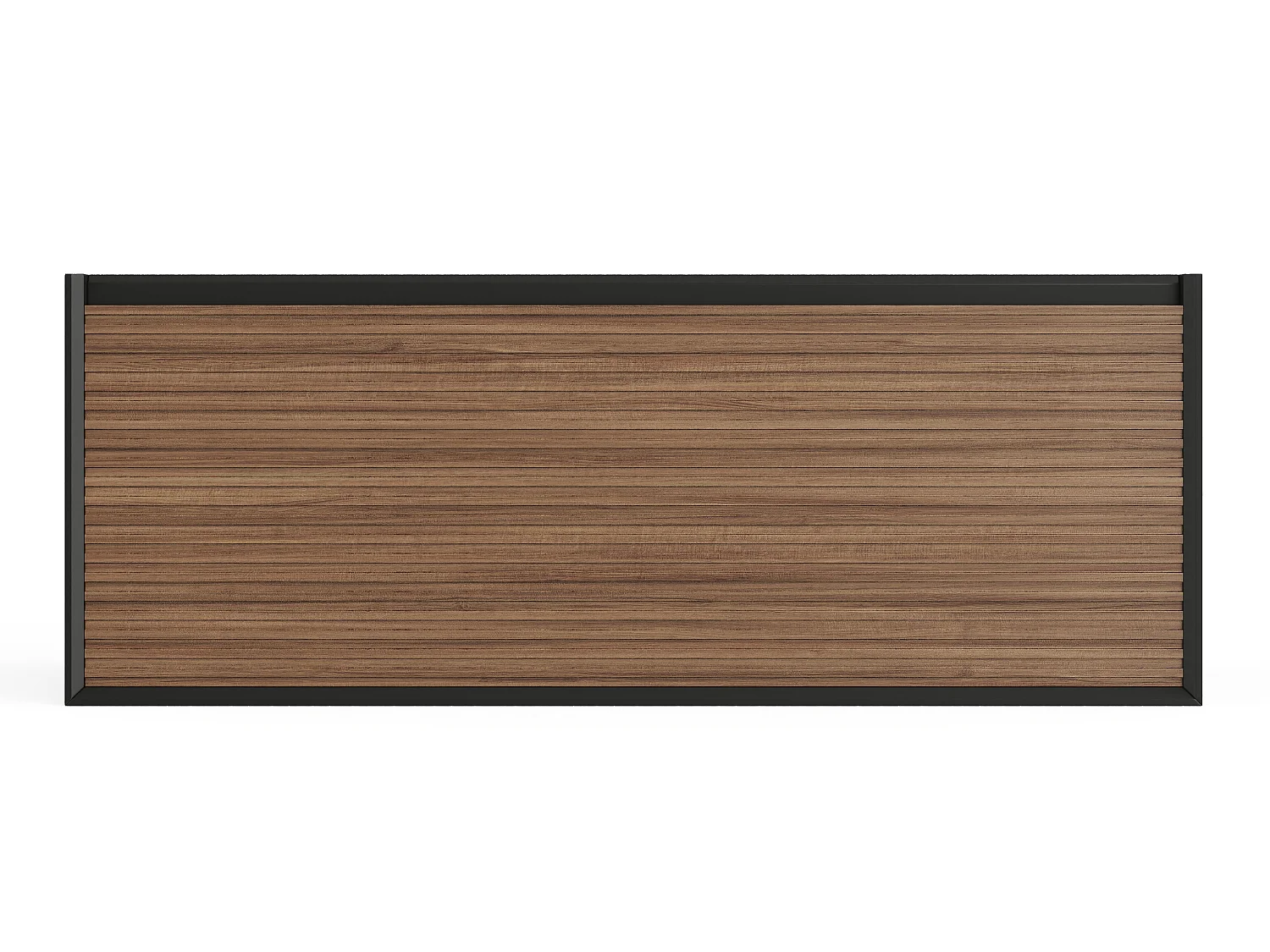 Meuble sous vasque suspendu strié - Coloris naturel foncé et noir - 120 cm - BANIVA