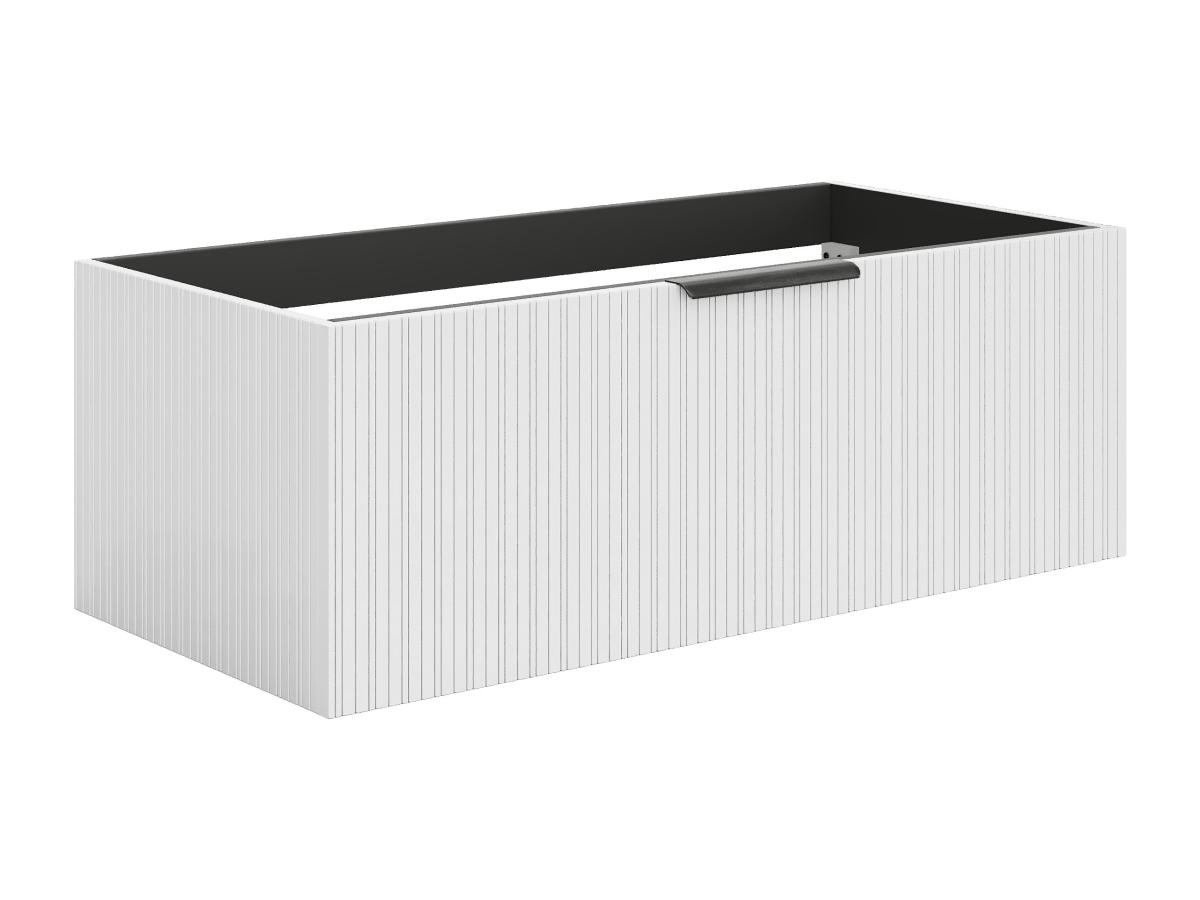 Hängeschrank für Waschbecken mit Rillenstruktur - Weiß - 100 cm - PALIRO günstig online kaufen
