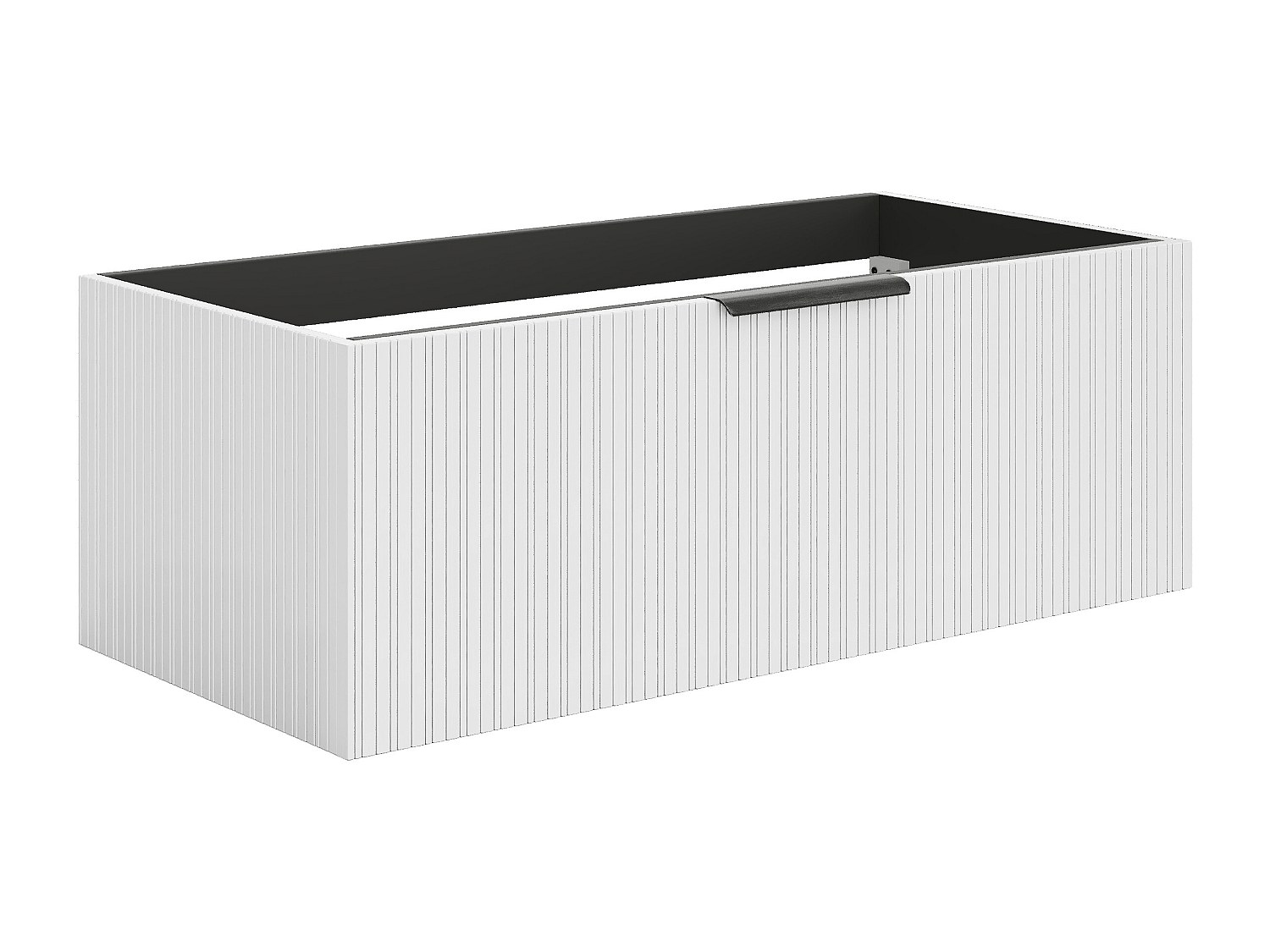 Hängeschrank für Waschbecken mit Rillenoptik - Weiß - 100 cm - PALIRO günstig online kaufen