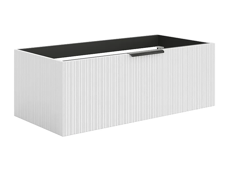 Meuble sous vasque suspendu strié - Coloris blanc - 100 cm - PALIRO