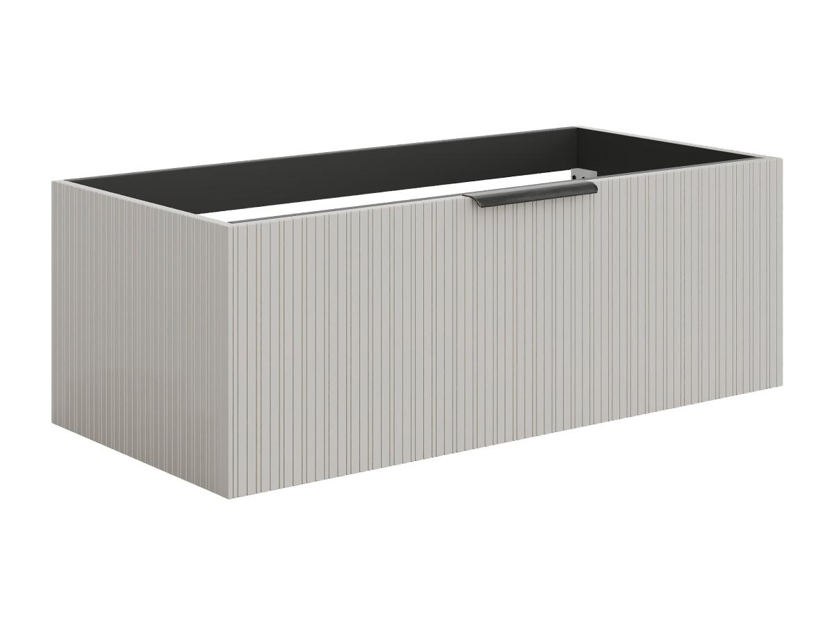 Hängeschrank für Waschbecken mit Rillenstruktur - Beige - 100 cm - PALIRO günstig online kaufen