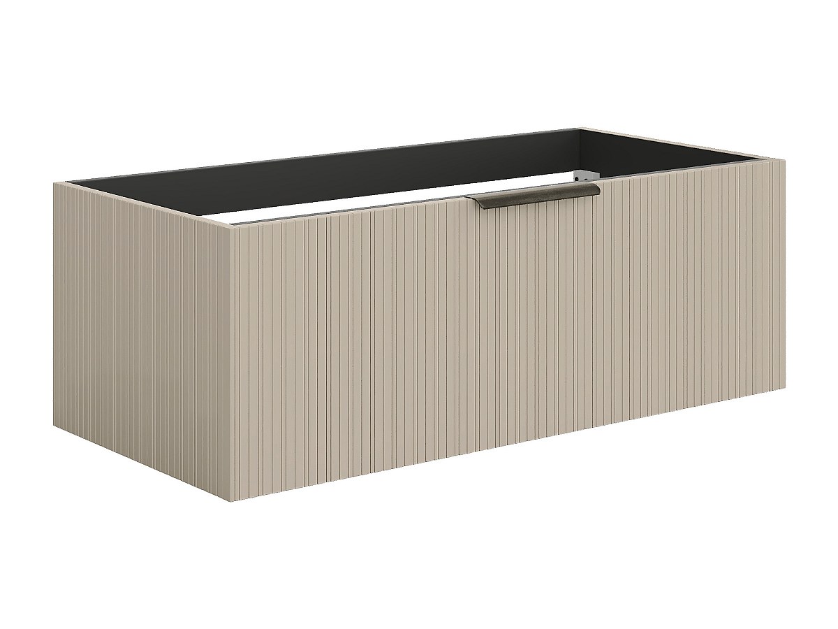Hängeschrank für Waschbecken mit Rillenstruktur - Beige - 100 cm - PALIRO günstig online kaufen