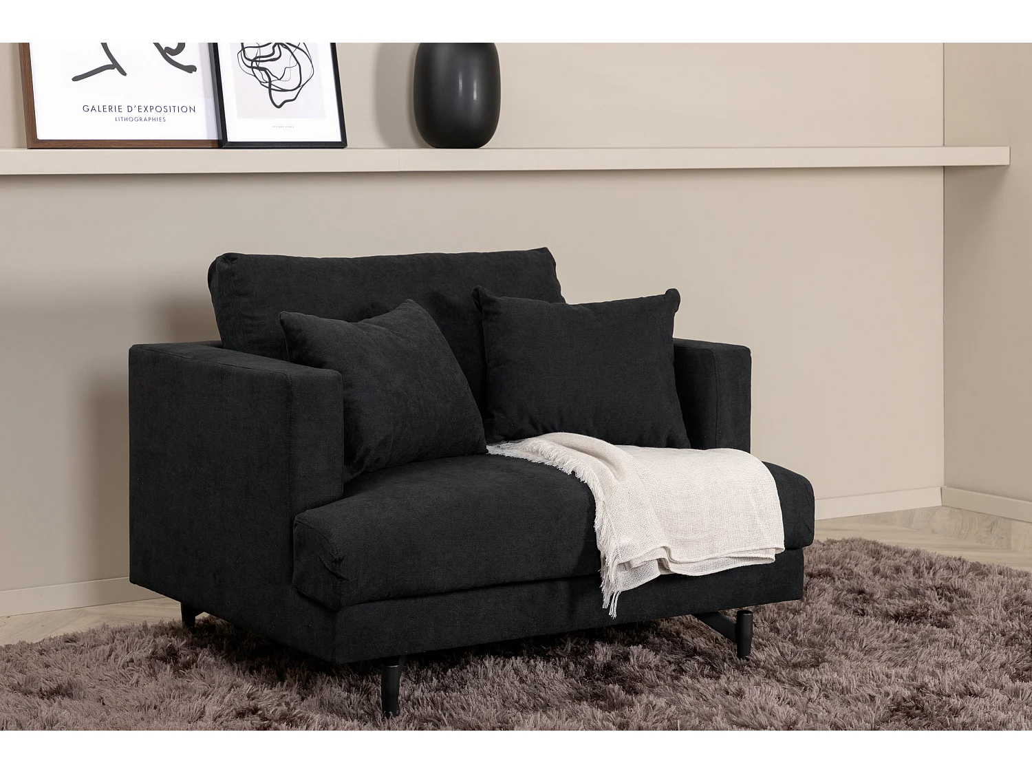 Sessel SOFIA AC 1NOS 108x92x82 Schwarz