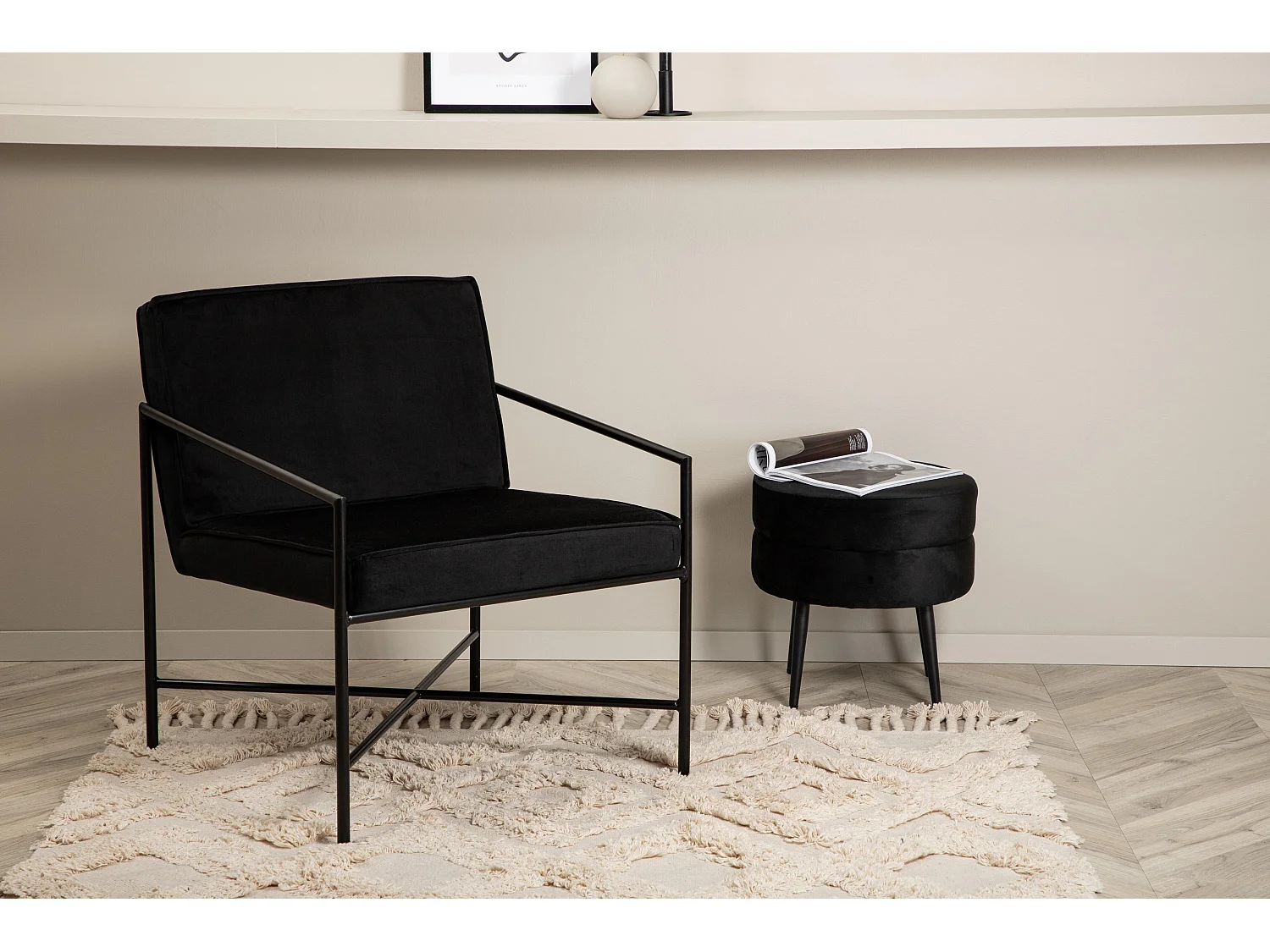 Fauteuil RAKEL AC 1NOS 66x65x78 Zwart