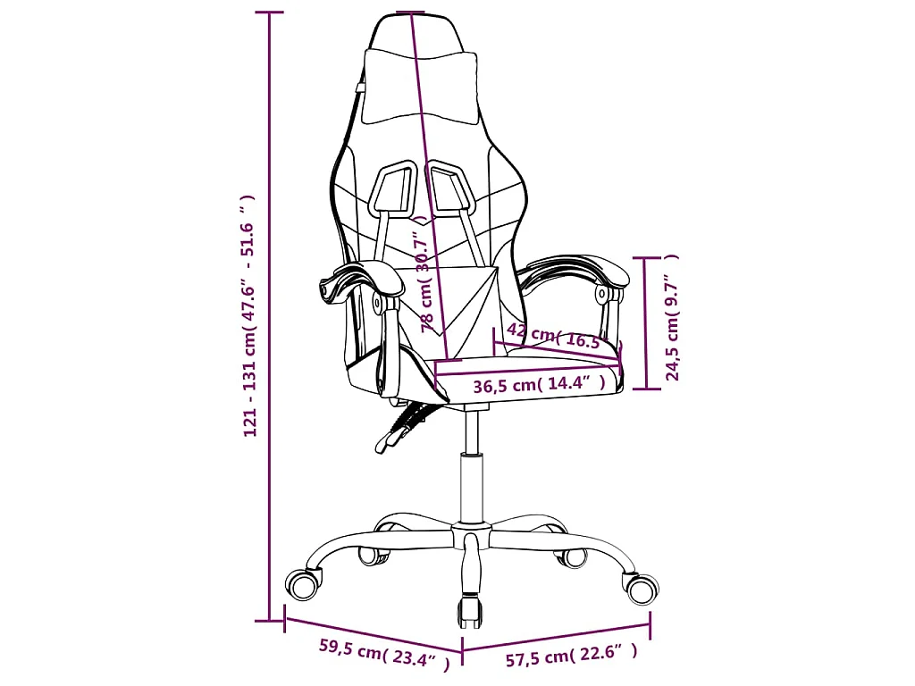 Cadeira gaming couro artificial preto e verde