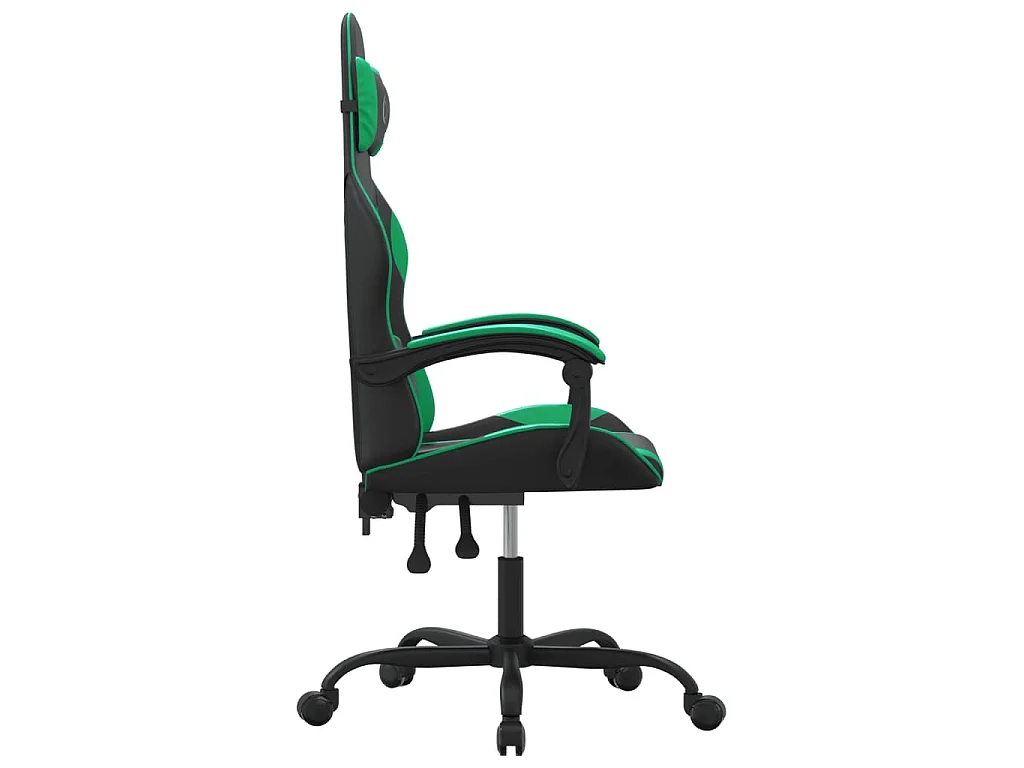 Cadeira gaming couro artificial preto e verde