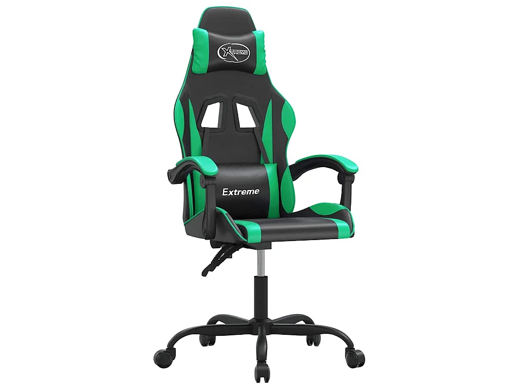 Gamestoel kunstleer zwart en groen