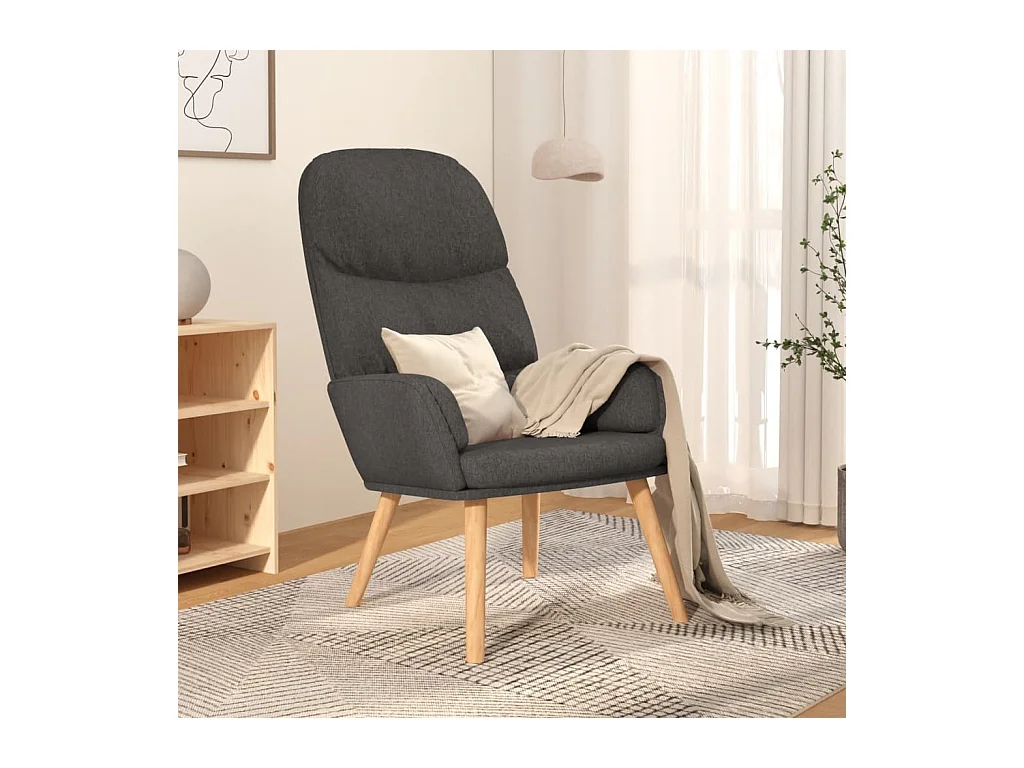 Chaise de relaxation Gris foncé Tissu