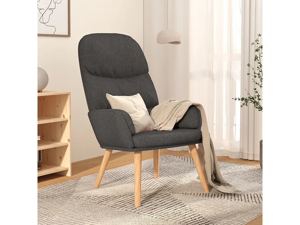Chaise de relaxation Gris foncé Tissu