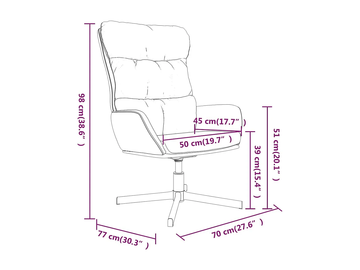 Sillón de relax de cuero sintético negro