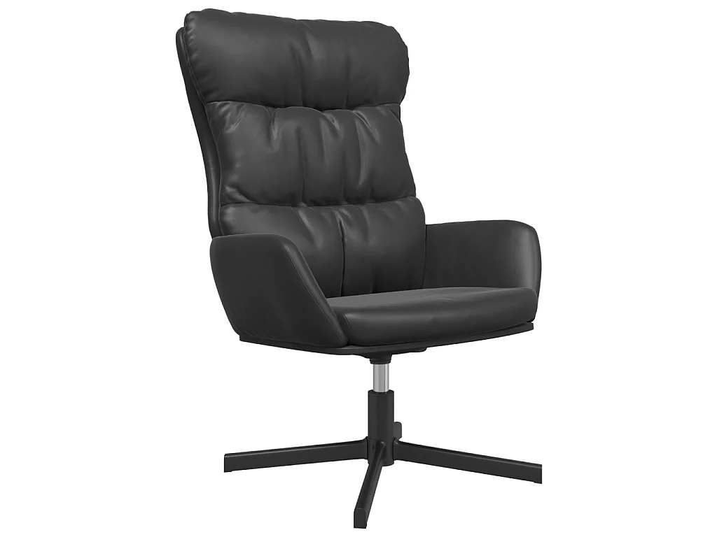 Sillón de relax de cuero sintético negro
