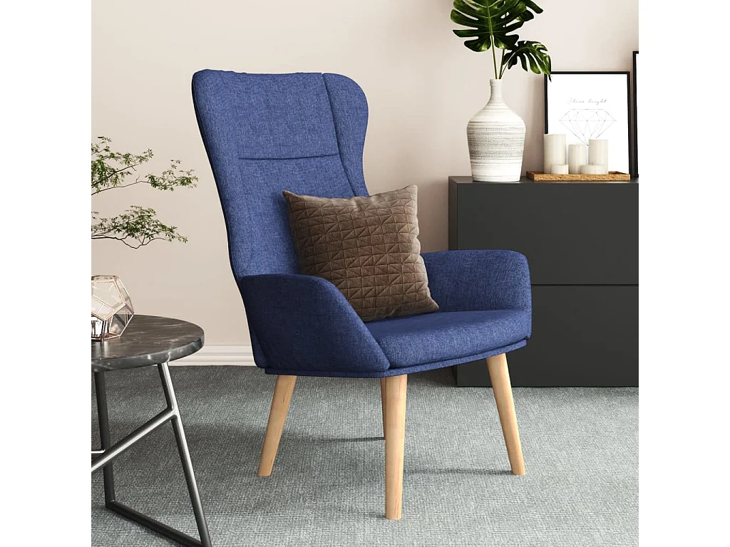 Chaise de relaxation Bleu Tissu