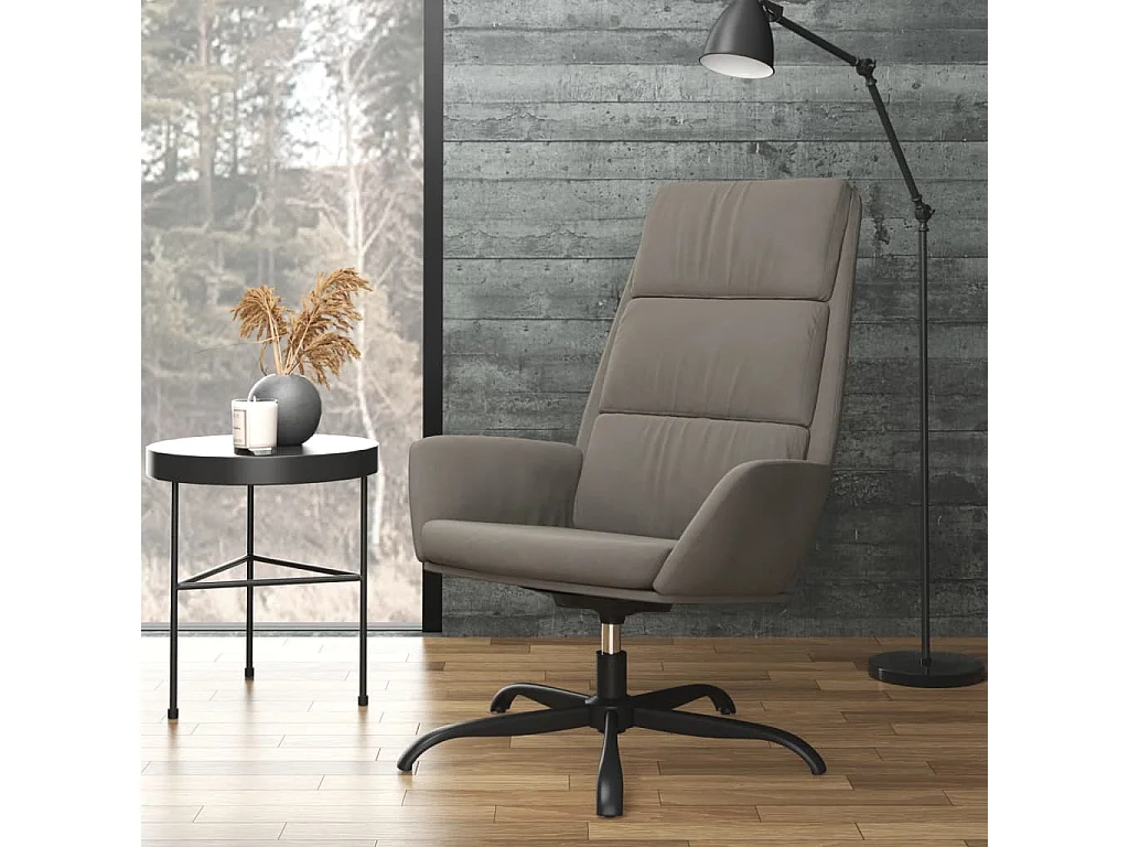 Chaise de relaxation Gris clair Velours