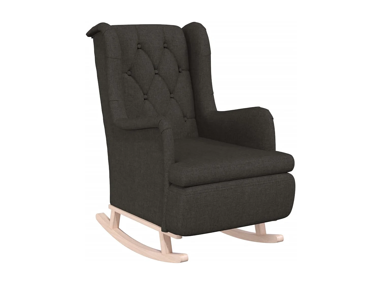Fauteuil met schommelpoten en voetenbank stof donkergrijs