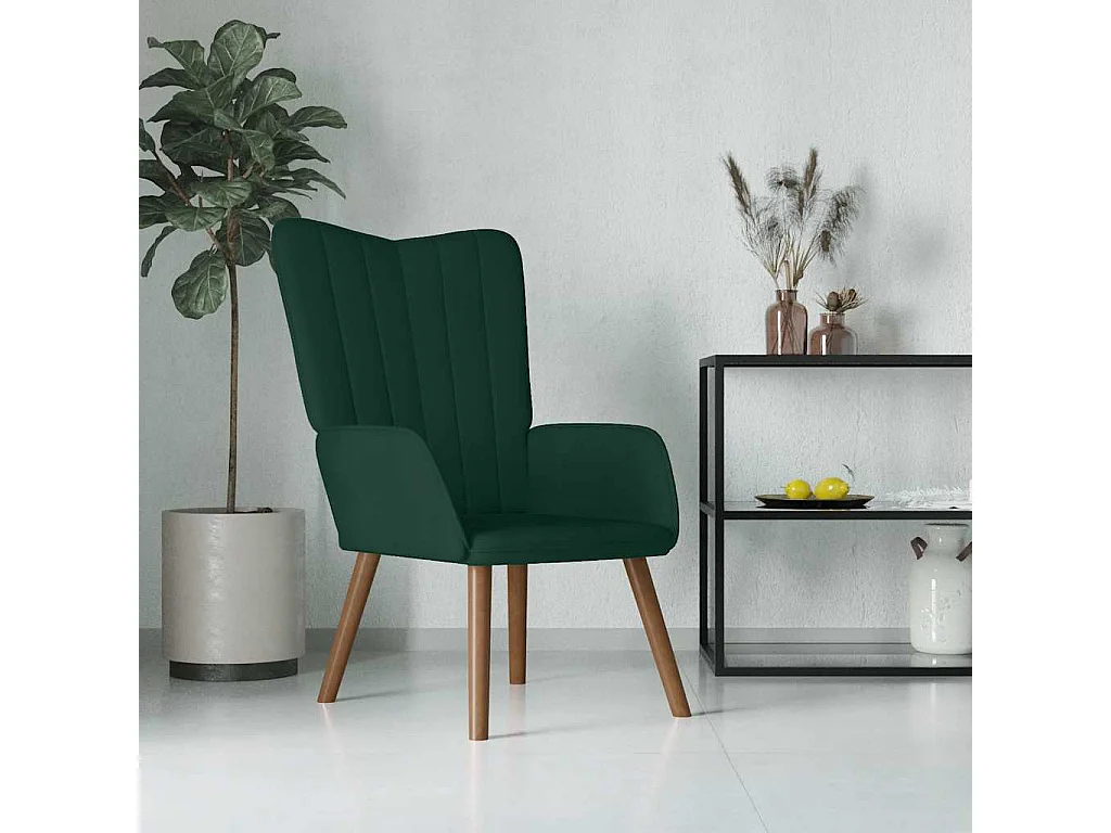 Chaise de relaxation Vert foncé Velours