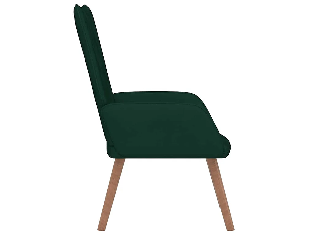 Chaise de relaxation Vert foncé Velours