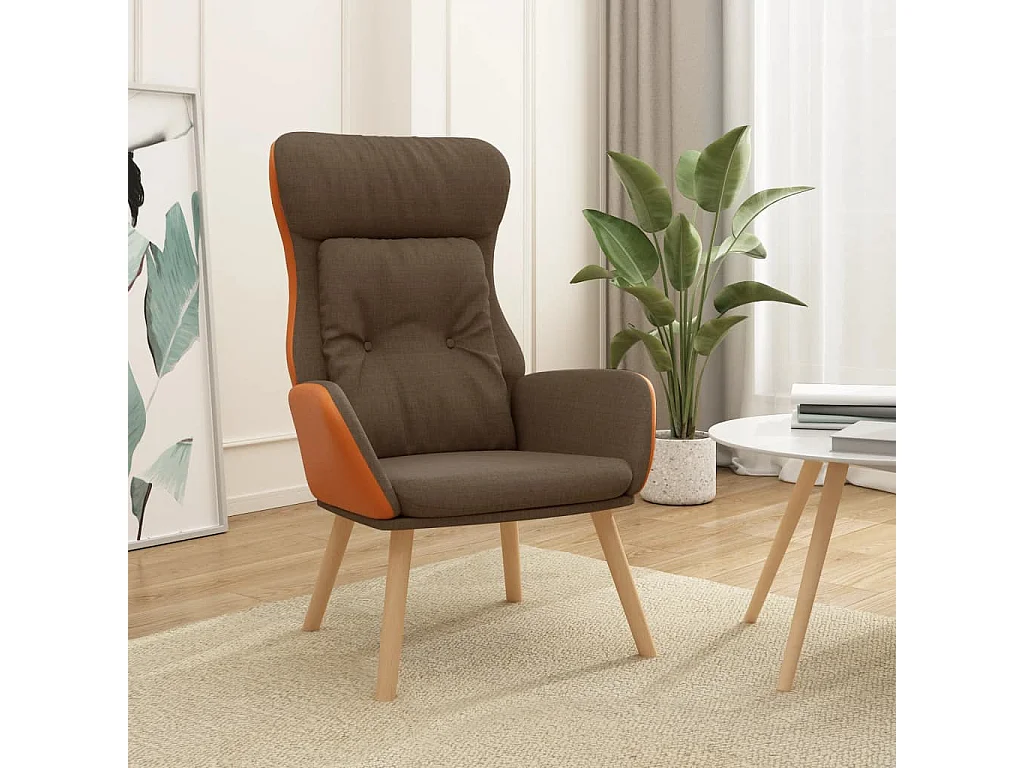Relaxstoel stof en PVC bruin