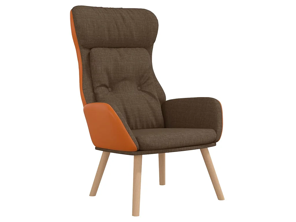 Relaxstoel stof en PVC bruin