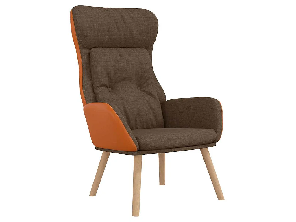Relaxstoel stof en PVC bruin
