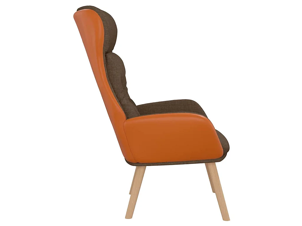 Relaxstoel stof en PVC bruin