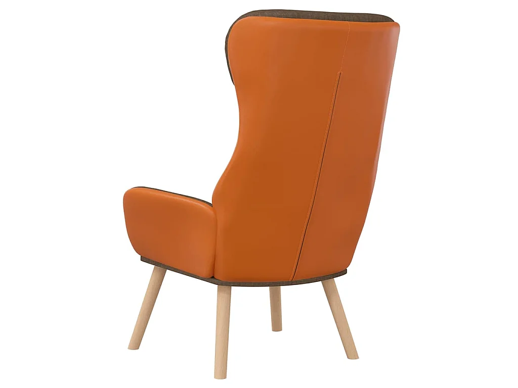 Relaxstoel stof en PVC bruin