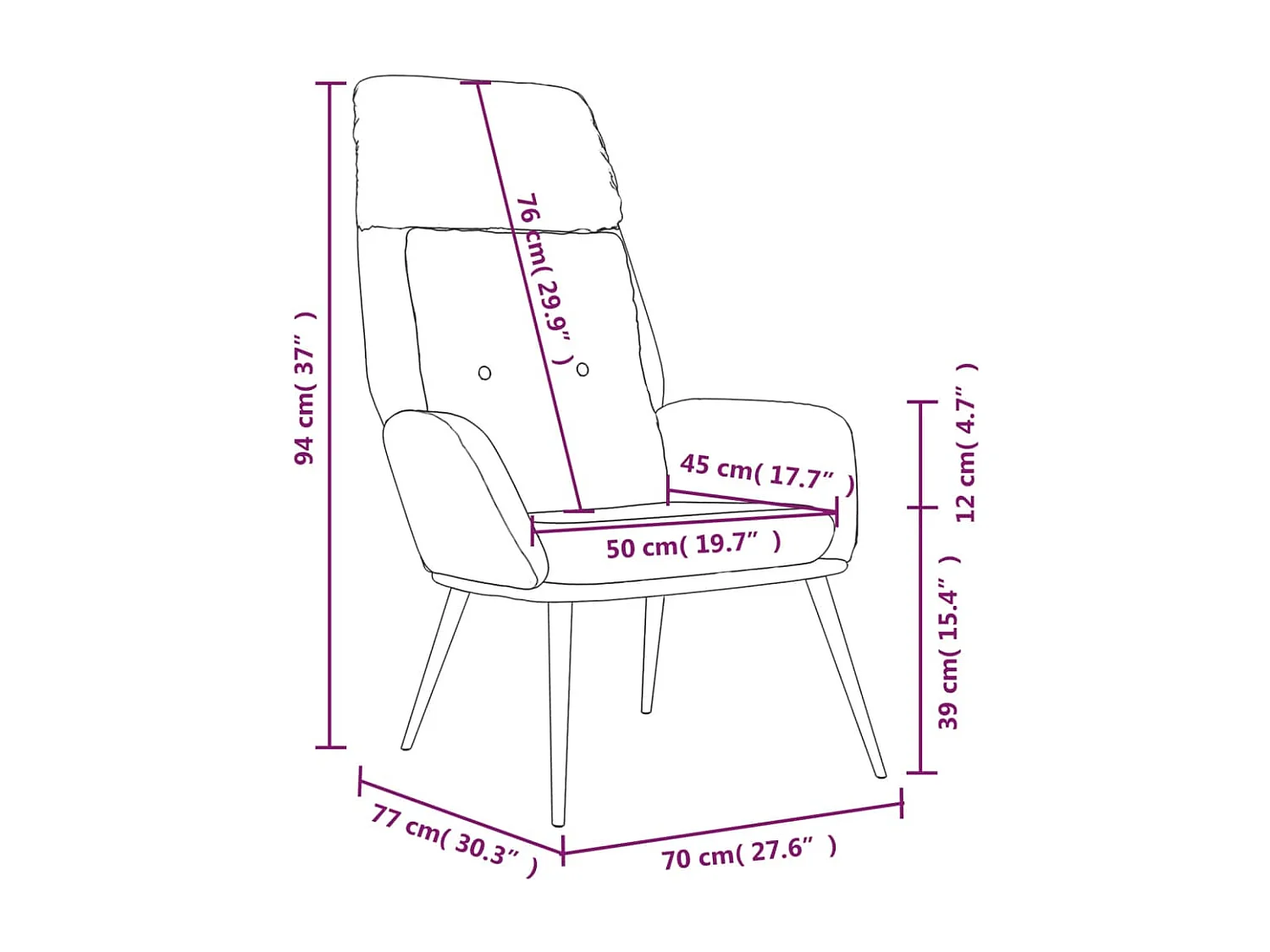 Chaise de relaxation Marron Similicuir daim
