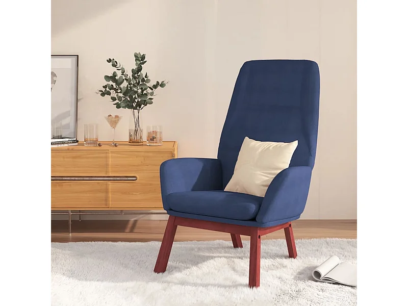 Chaise de relaxation Bleu Tissu