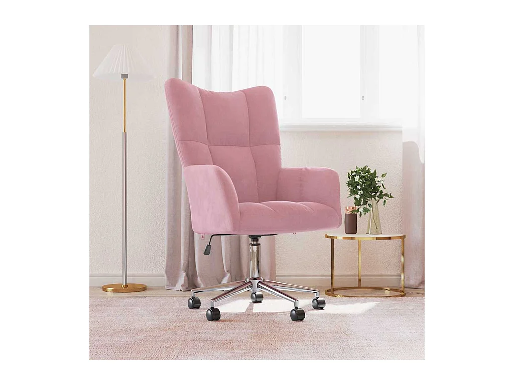 Chaise de relaxation Rose Velours