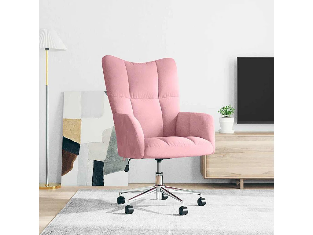 Chaise de relaxation Rose Velours