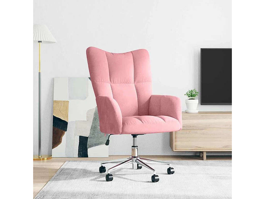 Chaise de relaxation Rose Velours