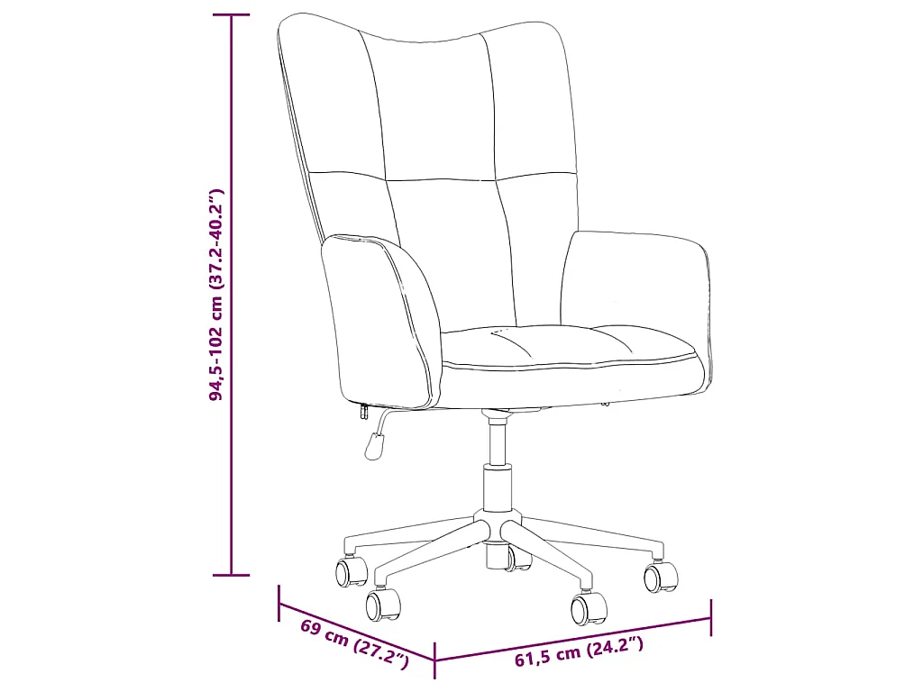 Chaise de relaxation Rose Velours
