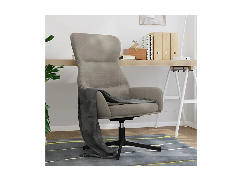 Relaxstoel fluweel lichtgrijs