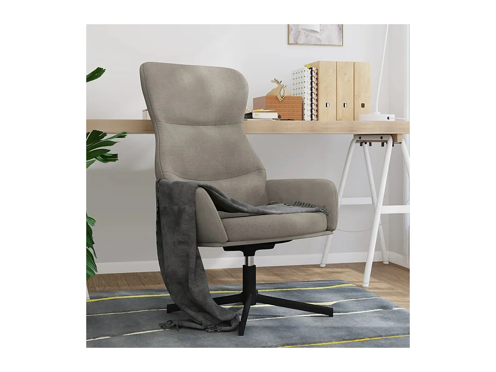 Sedia Relax Grigio Chiaro in Velluto