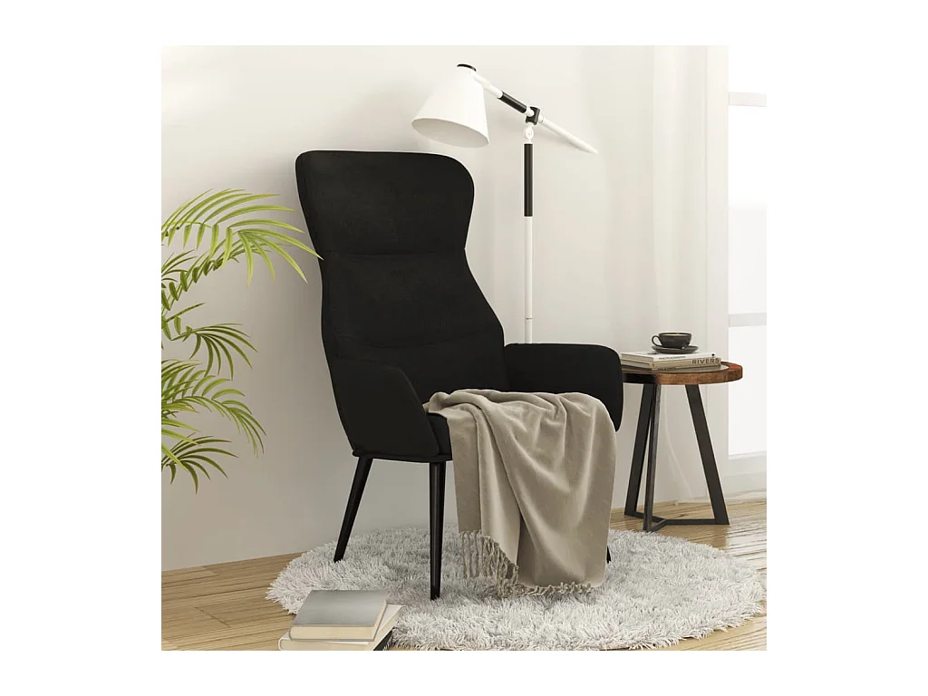 Chaise de relaxation Noir Tissu