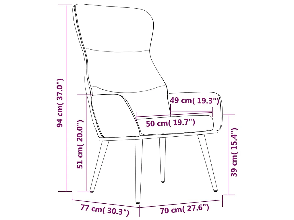Relaxstoel stof zwart