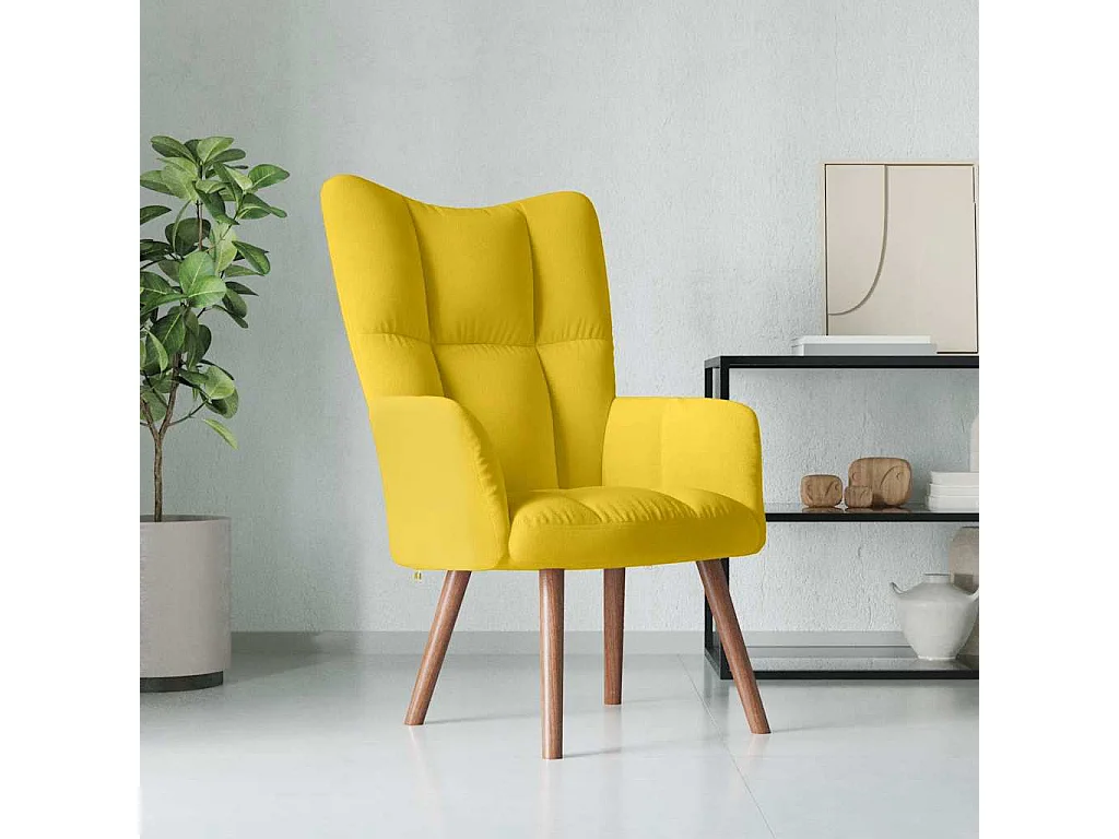 Chaise de relaxation Jaune moutarde Velours