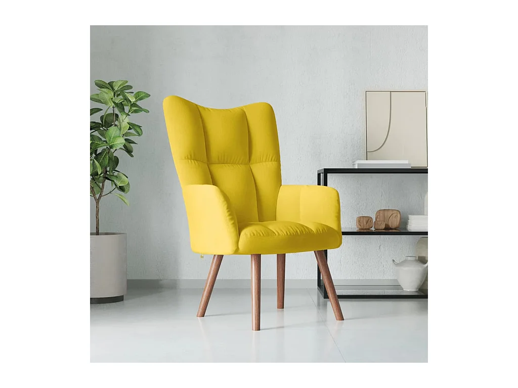 Chaise de relaxation Jaune moutarde Velours