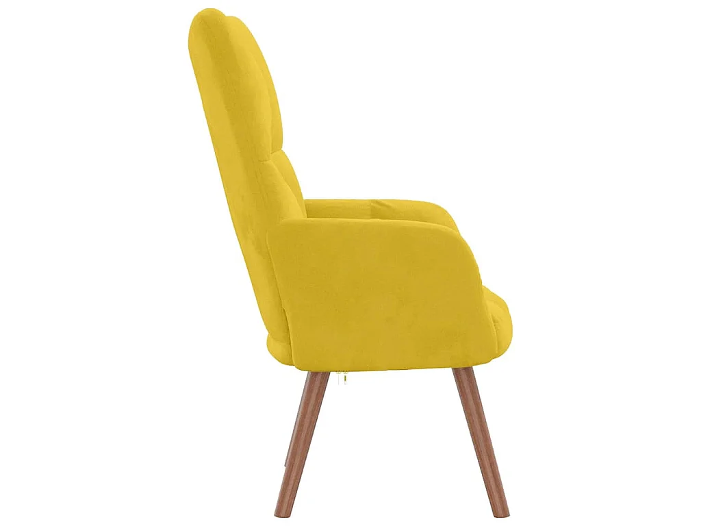 Cadeira de descanso veludo amarelo mostarda