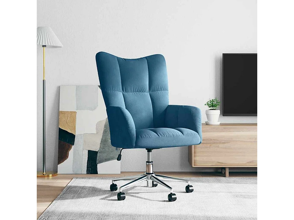 Chaise de relaxation Bleu Velours