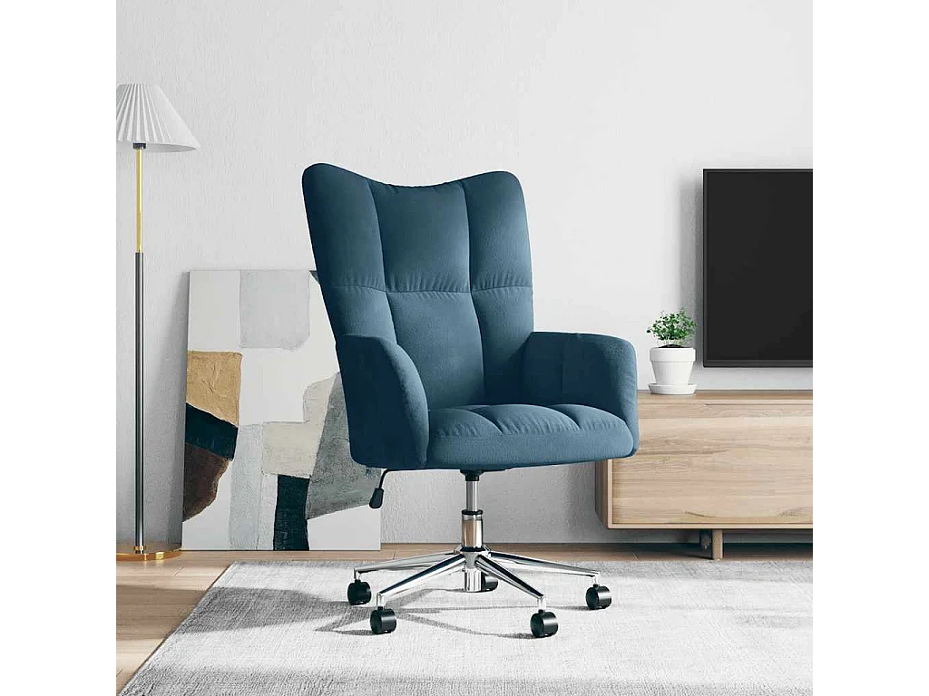 Sedia Relax Blu in Velluto